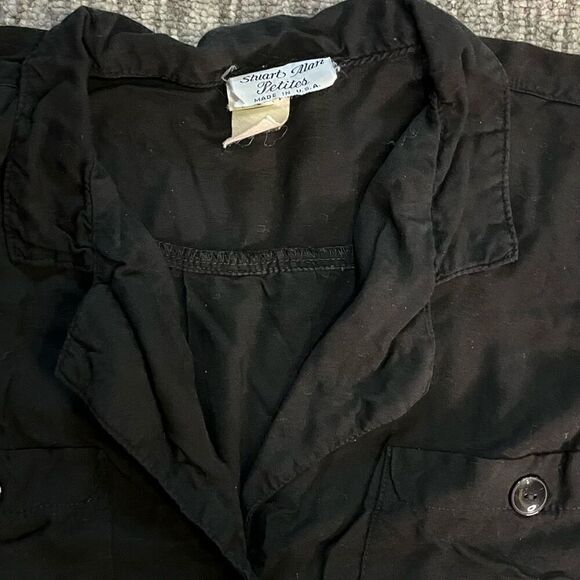 Stuart Alan Petites Women’s Size 9-10 Fit‎ & Flare Shirt Dress Black Pockets - Picture 2 of 10